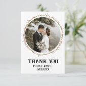 Zwart & Wit Huwelijk Dank u Kaarten (Staand voorkant)