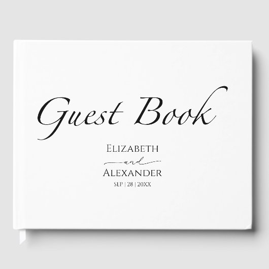 Zwart & Wit Huwelijk Gastenboek (Voorkant)