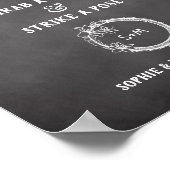 Zwart Wit Huwelijks Foto Booth Bord Poster (Hoek)