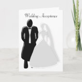 Zwart-Wit Huwelijksacceptatie Bedankkaart (Voorkant)