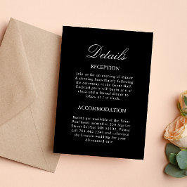 Zwart & Wit Huwelijksdetails Bijlagekaart Kaart
