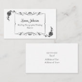 Zwart-wit huwelijksfotograaf / -planner visitekaartje (Voorkant / Achterkant)