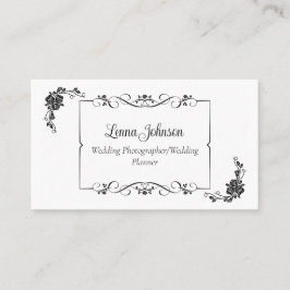 Zwart-wit huwelijksfotograaf / -planner visitekaartje