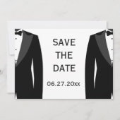 Zwart-Wit Huwelijkskaart Gay Trouwkaart 'Save the Save The Date (Voorkant)