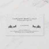 Zwart & Wit Huwelijkspaard & Carriage Visitekaartje (Achterkant)