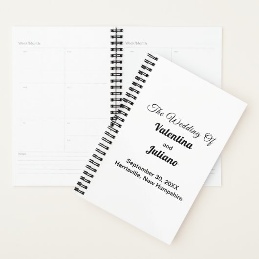 Zwart-Wit Huwelijksplanner Planner (Display)