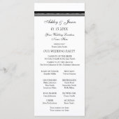 Zwart-wit huwelijksprogramma programmakaart (Achterkant)