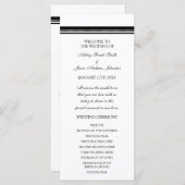 Zwart-wit huwelijksprogramma programmakaart (Voorkant / Achterkant)