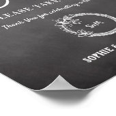 Zwart Wit Huwelijksprogramma Waaiers Bord Poster (Hoek)