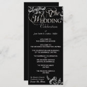 Zwart-wit huwelijksprogramma's programmakaart (Voorkant / Achterkant)