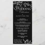 Zwart-wit huwelijksprogramma's programmakaart (Voorkant)