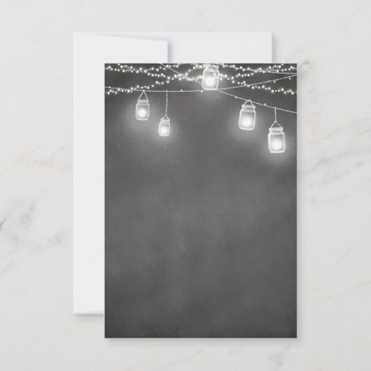 Zwart Wit Huwelijksreactie RSVP Schoolbord (Achterkant)