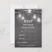 Zwart Wit Huwelijksreactie RSVP Schoolbord Kaartje (Voorkant)