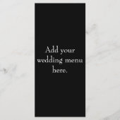 Zwart-wit huwelijksreceptie Menu Kaarten (Voorkant)