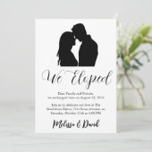 Zwart-wit huwelijksreceptie uitnodiging (Staand voorkant)