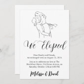 Zwart-wit huwelijksreceptie uitnodiging (Voorkant / Achterkant)