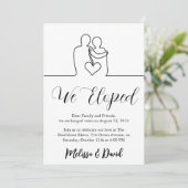 Zwart-wit huwelijksreceptie uitnodiging (Staand voorkant)