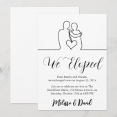 Zwart-wit huwelijksreceptie uitnodiging (Voorkant / Achterkant)