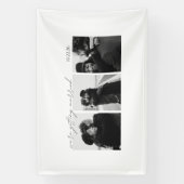 Zwart & Wit Huwelijksuitnodiging Banner – Romantis (Verticaal)