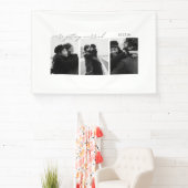 Zwart & Wit Huwelijksuitnodiging Banner – Romantis (Insitu)