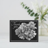 Zwart-wit Hydrangea Boeket Bedankt Briefkaart (Staand voorkant)
