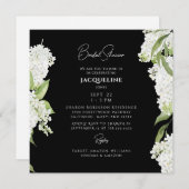 Zwart Wit Hydrangea Vierkant Vrijgezellenfeest Kaart (Voorkant / Achterkant)