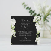 Zwart Wit Hydrangea Vierkant Vrijgezellenfeest Kaart (Staand voorkant)