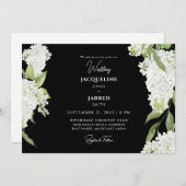 Zwart Wit Hydrangeas Bruiloft Kaart (Voorkant / Achterkant)