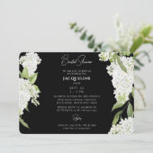 Zwart Wit Hydrangeas Vrijgezellenfeest Kaart (Staand voorkant)