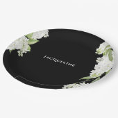 Zwart Wit Hydrangeas Vrijgezellenfeest Papieren Bordje (Gekanteld)