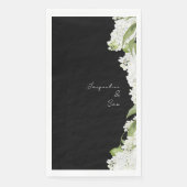 Zwart Wit Hydrangeas Wedding Script Servet (Voorkant)