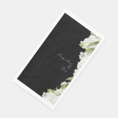 Zwart Wit Hydrangeas Wedding Script Servet (Hoek)