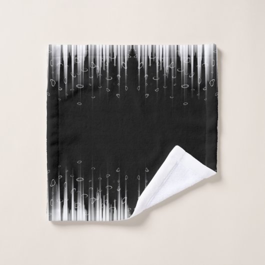 Zwart-wit hypnotische cirkelvormige lijn strepen k bad handdoek (Wasdoekje)