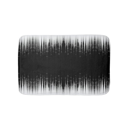 Zwart-wit hypnotische cirkelvormige lijn strepen k badmat (Voorkant)