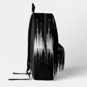 Zwart-wit hypnotische cirkelvormige lijn strepen k bedrukte rugzak (Links)