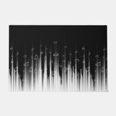 Zwart-wit hypnotische cirkelvormige lijn strepen k deurmat (Voorkant)