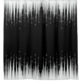 Zwart-wit hypnotische cirkelvormige lijn strepen k douchegordijn (Voorkant)