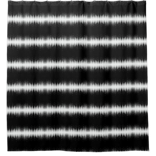 Zwart-wit hypnotische cirkelvormige lijn strepen k douchegordijn (Voorkant)