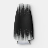 Zwart-wit hypnotische cirkelvormige lijn strepen k flesjeskoeler (Voorkant)