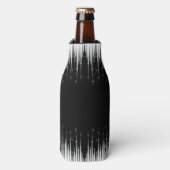 Zwart-wit hypnotische cirkelvormige lijn strepen k flesjeskoeler (Fles Voorkant)