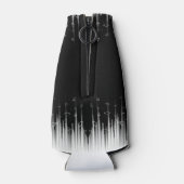 Zwart-wit hypnotische cirkelvormige lijn strepen k flesjeskoeler (Achterkant)