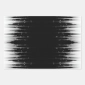 Zwart-wit hypnotische cirkelvormige lijn strepen k inpakpapier vel (Voorkant 2)