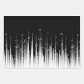 Zwart-wit hypnotische cirkelvormige lijn strepen k inpakpapier vel (Voorkant)