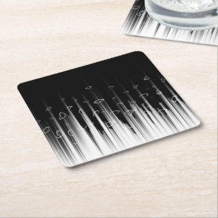 Zwart-wit hypnotische cirkelvormige lijn strepen k kartonnen onderzetters