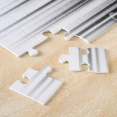 Zwart-wit hypnotische cirkelvormige lijn strepen k legpuzzel (Zijkant)