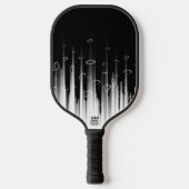 Zwart-wit hypnotische cirkelvormige lijn strepen k pickleball paddle (Voorkant)