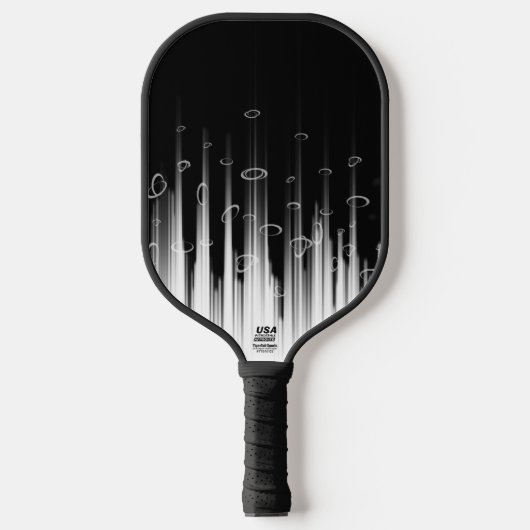 Zwart-wit hypnotische cirkelvormige lijn strepen k pickleball paddle (Voorkant)