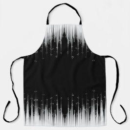 Zwart-wit hypnotische cirkelvormige lijn strepen k schort