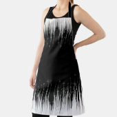 Zwart-wit hypnotische cirkelvormige lijn strepen k schort (Insitu)