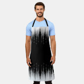 Zwart-wit hypnotische cirkelvormige lijn strepen k schort (Gedragen)